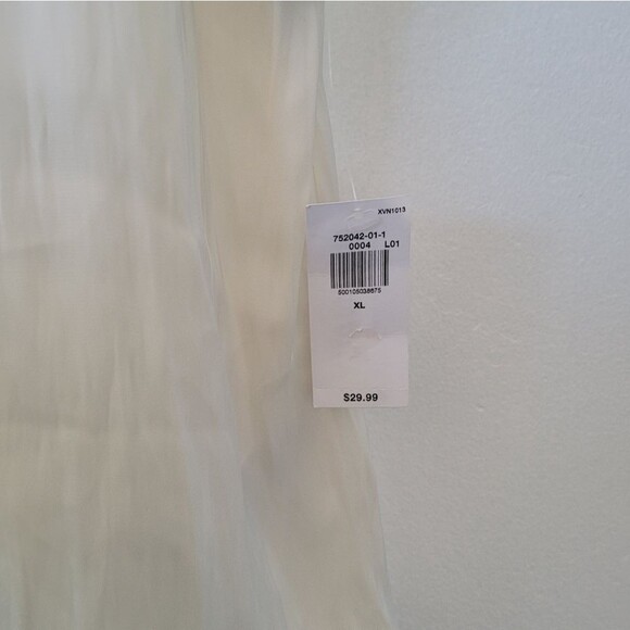 NEW Old Navy Ivory Cream Blouse Tunic Top Satin Minimalist Quiet Luxury XL - Picture 6 of 7